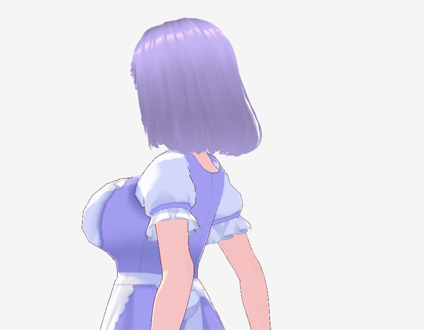 パープルヘアのメイド服のお姉さん（セリフなし  3DCGモデル  イラスト集） - サンプル画像 4