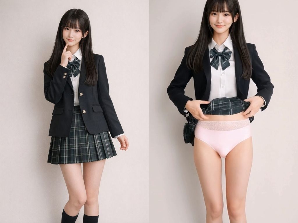 100人の制服モデルがパンティを見せてくれる動画集 - サンプル画像 4