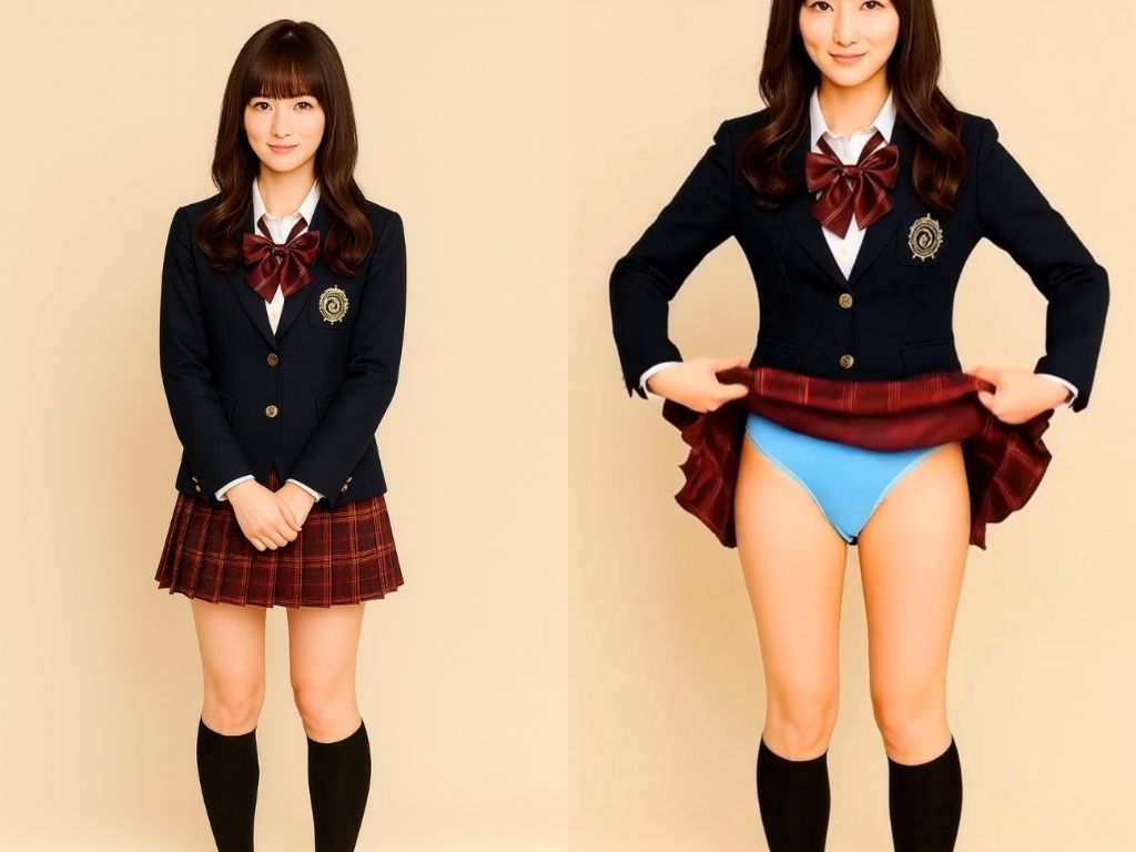 100人の制服モデルがパンティを見せてくれる動画集 - サンプル画像 7