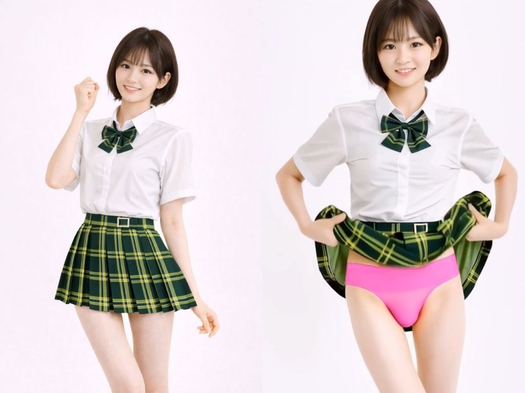100人の制服モデルがパンティを見せてくれる動画集 - サンプル画像 9