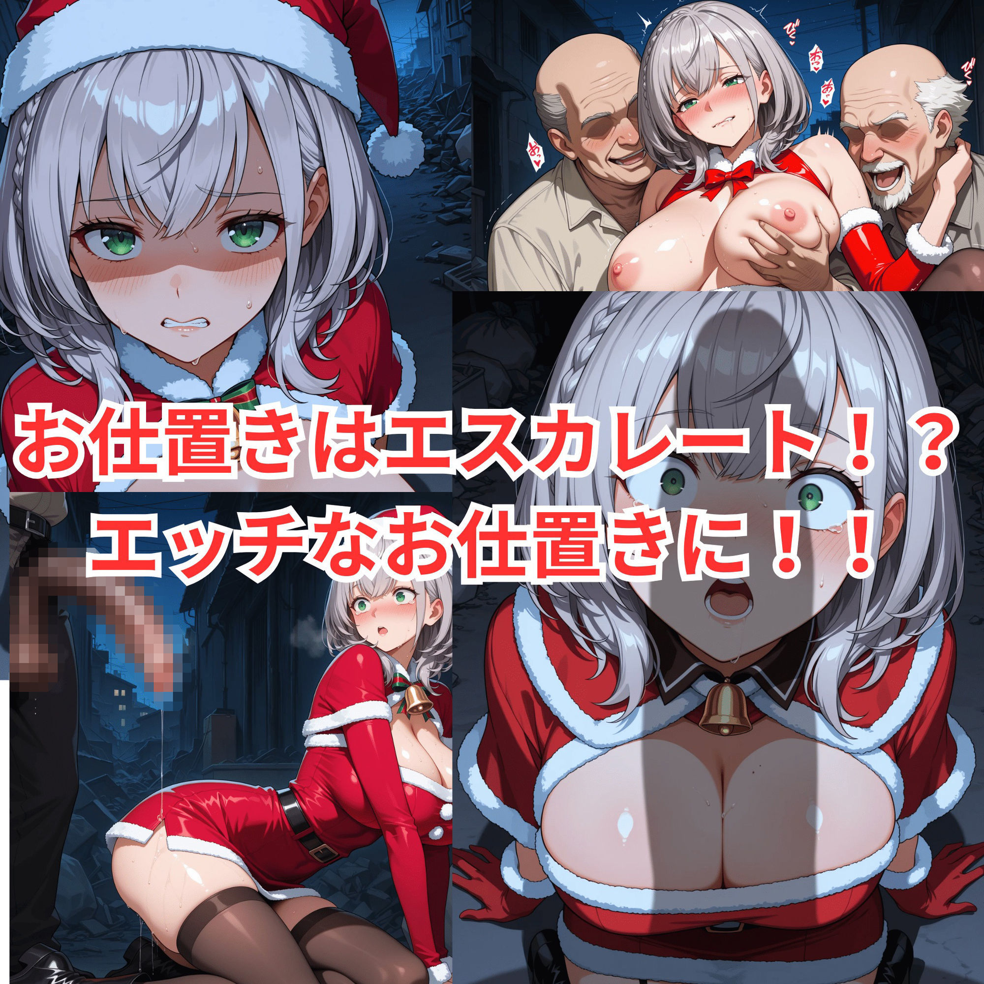 ショタ狩りしてたサンタノ〇ルをお仕置きセックス＋サンタ癒月ち〇こと路地裏のおじさん達 - サンプル画像 3