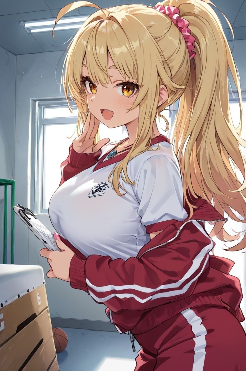 エロゲー好きな金髪ギャルちゃんとのえっちなご奉仕タイム ジャージ編 - サンプル画像 1