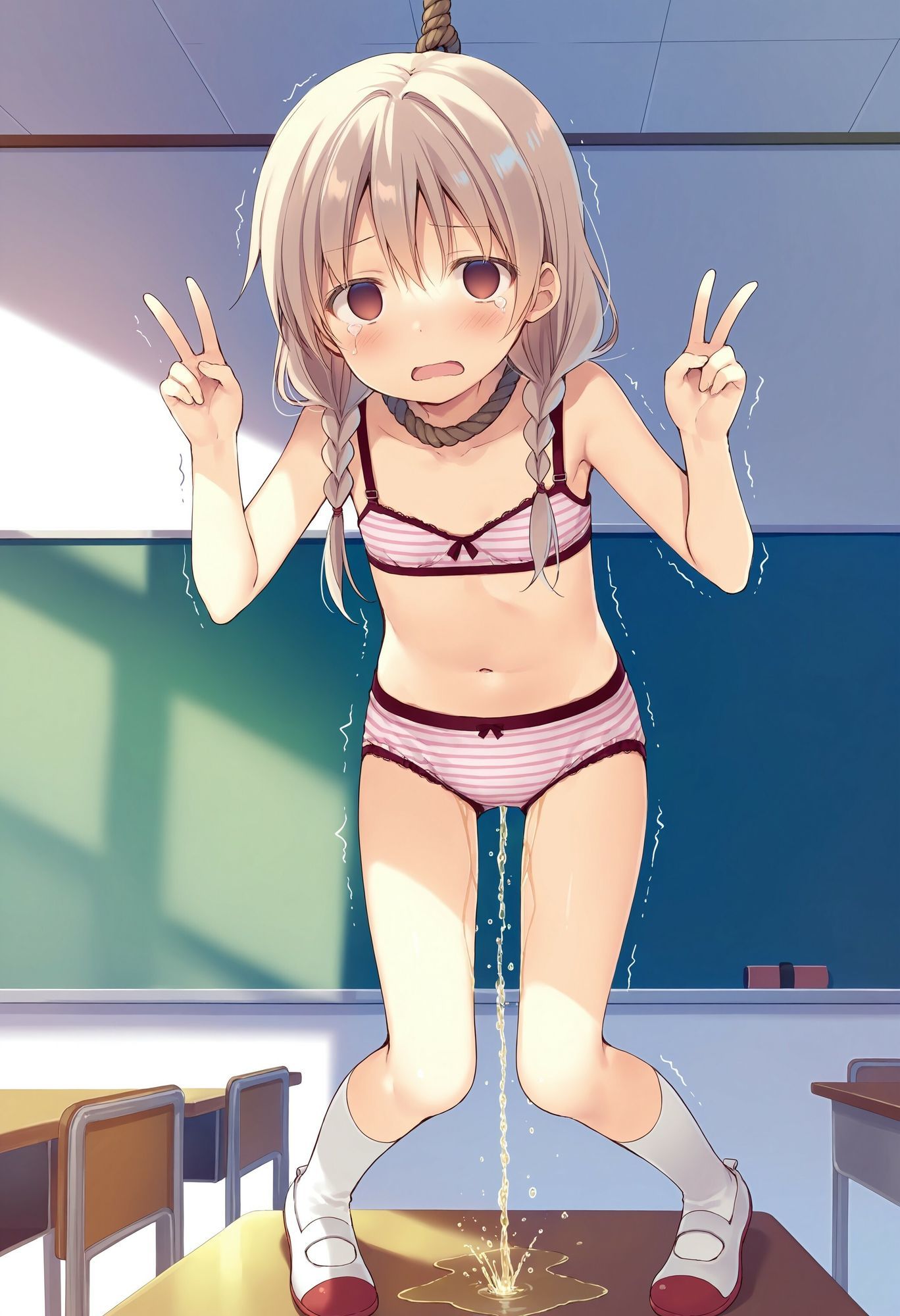 委員長を首吊りでお漏らしさせる - サンプル画像 5