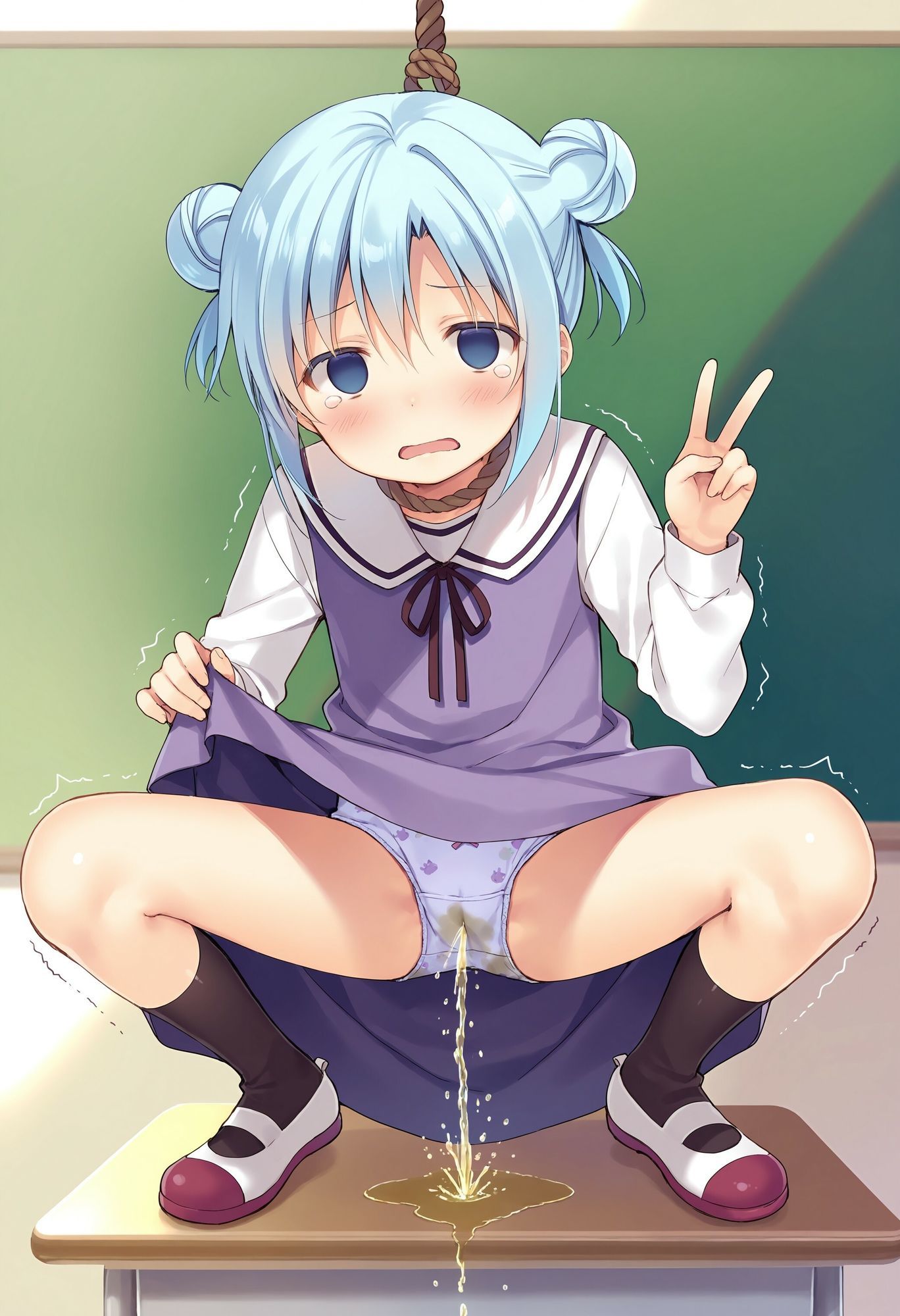 委員長を首吊りでお漏らしさせる - サンプル画像 7