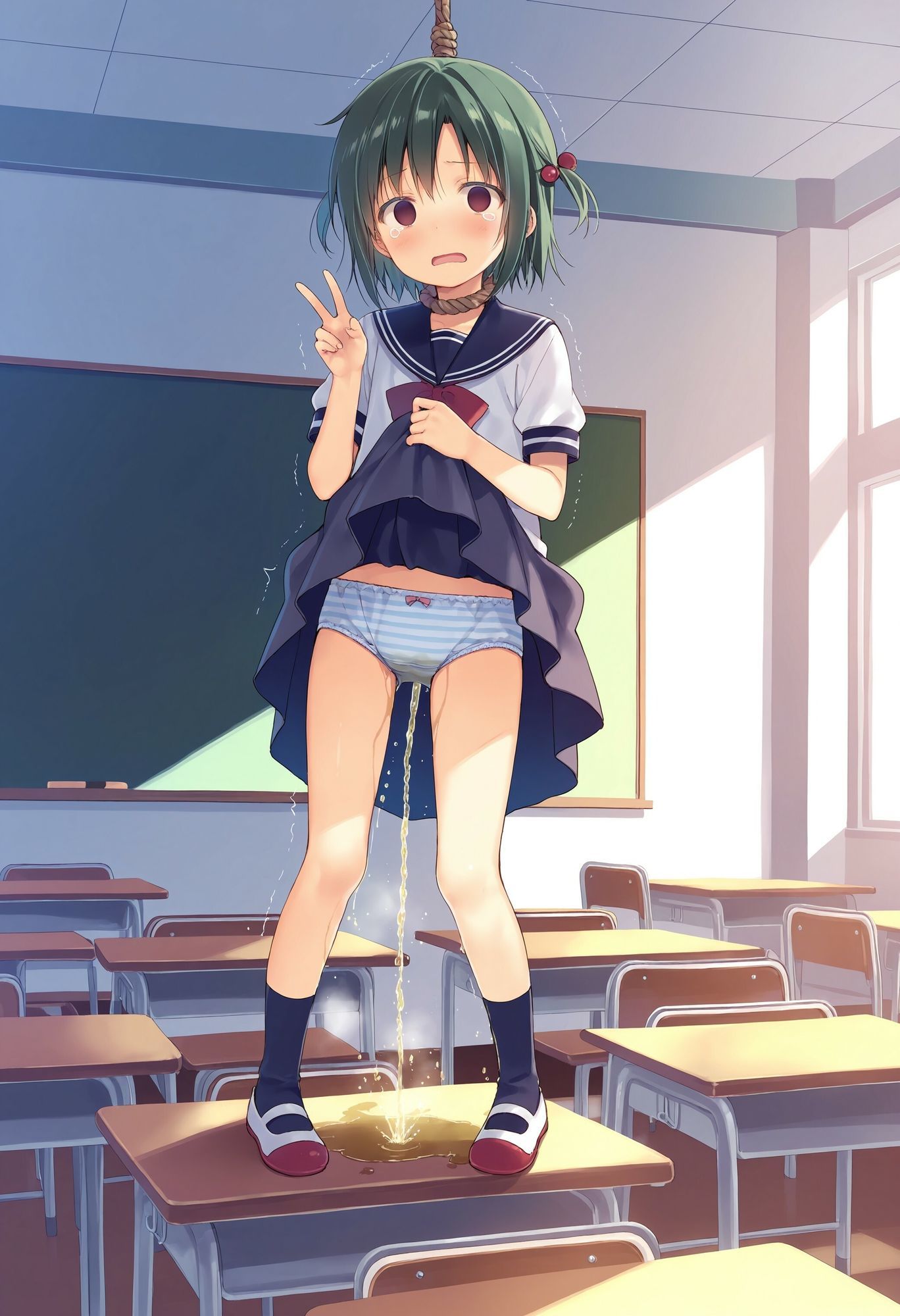 委員長を首吊りでお漏らしさせる - サンプル画像 10