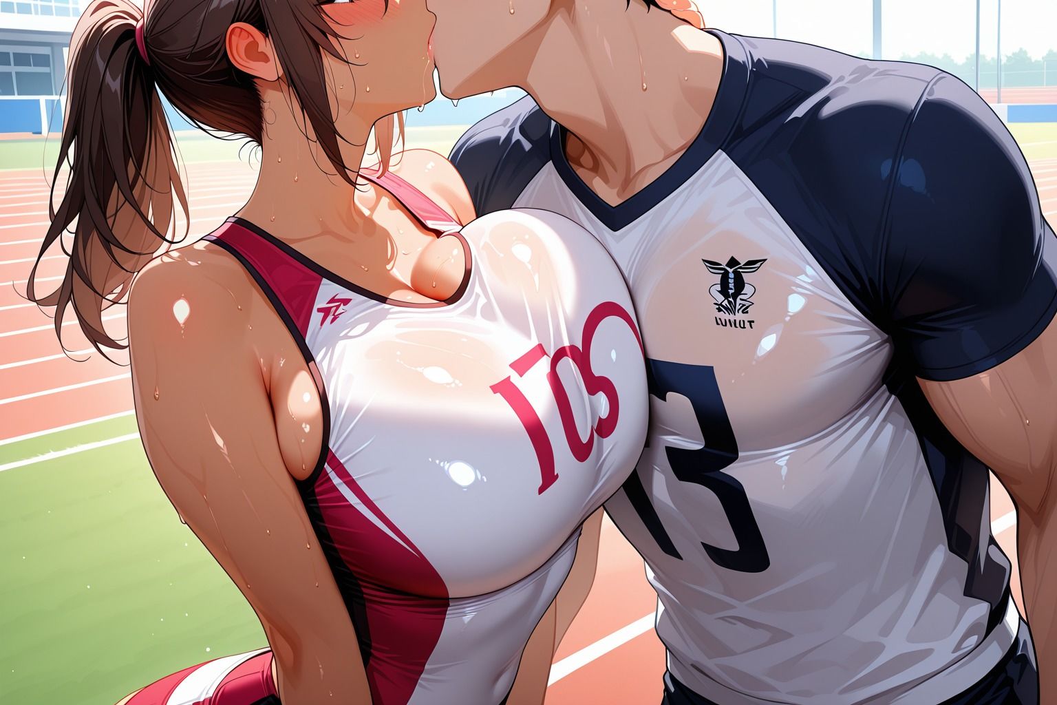 爆乳学園陸上部は合宿中の肉便器 -褐色編- - サンプル画像 2