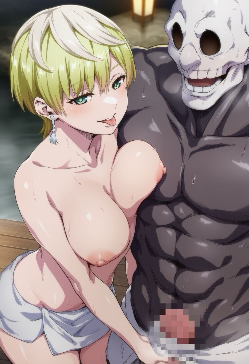 温泉で醜鬼とガチンコ勝負 - サンプル画像 4