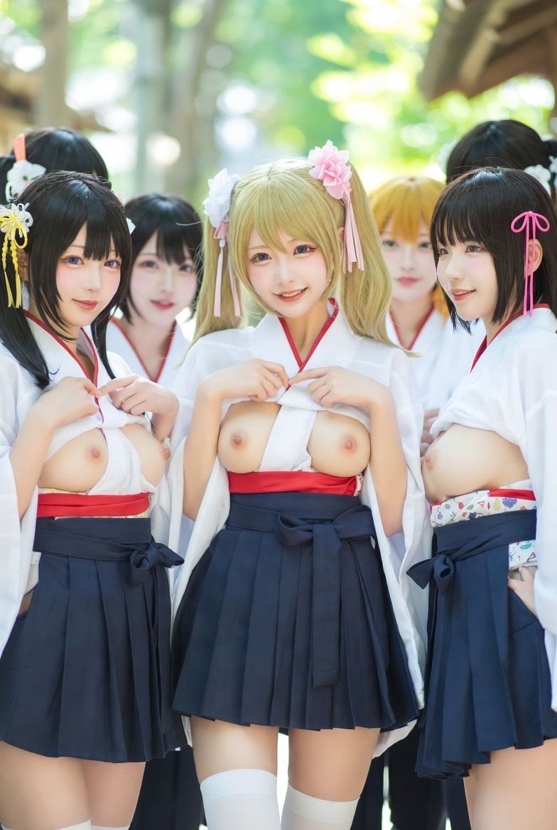 巫女さん  コスプレ - サンプル画像 1