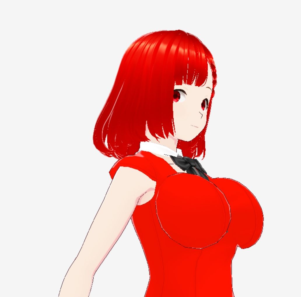 赤い美女（セリフなし  3DCGモデル  イラスト集） - サンプル画像 1
