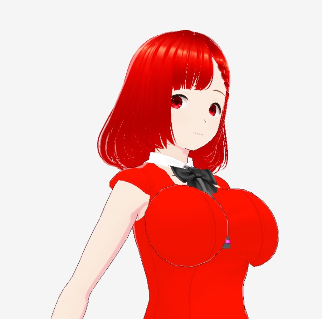赤い美女（セリフなし  3DCGモデル  イラスト集） - サンプル画像 5