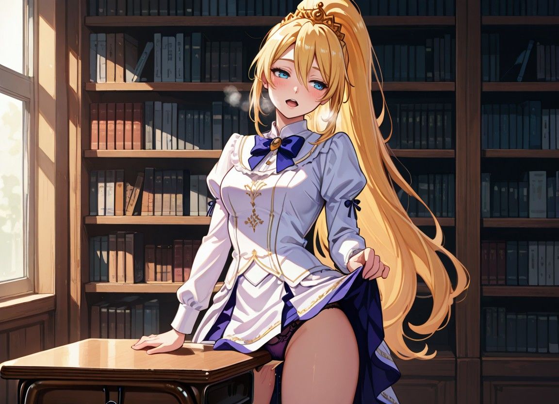 清純プリンセスの着エロ図書館〜書庫の裏、制服で交わる恋〜 - サンプル画像 4