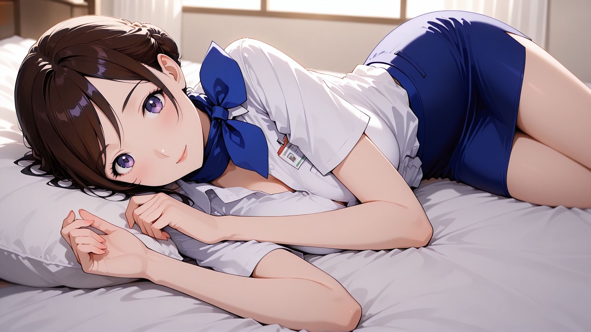 フライト後の秘密―キャビンアテンダントのステイ先で濃密SEX【AI動画】 - サンプル画像 1