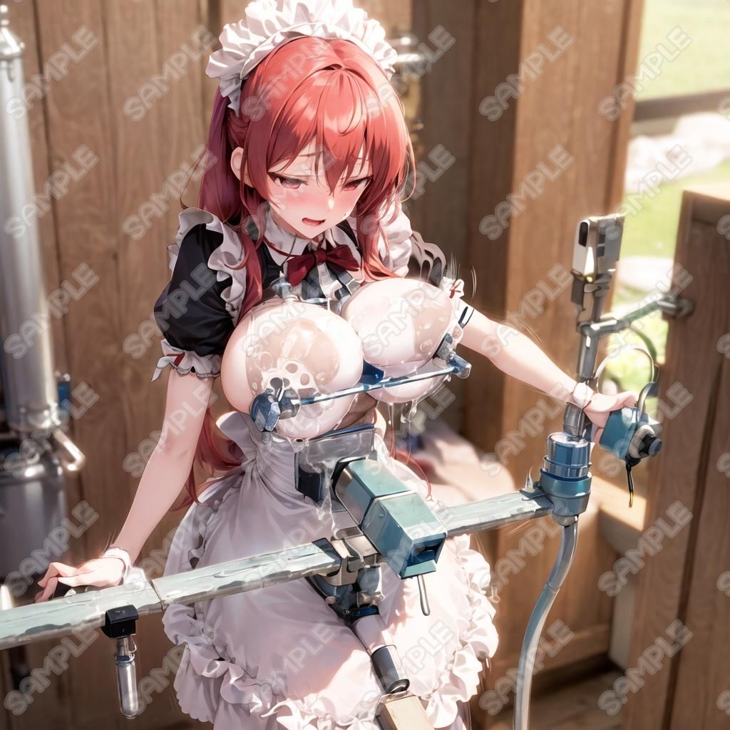 おっぱいフェチ  乳搾り工場メイド編（橙・赤・ピンク） - サンプル画像 7