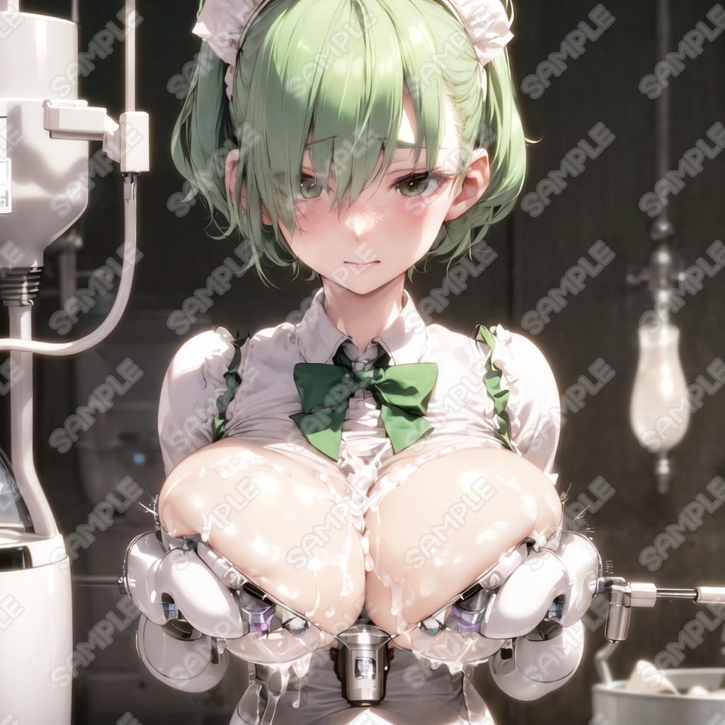 おっぱいフェチ  乳搾り工場メイド編（紫・青・緑・ほか） - サンプル画像 8