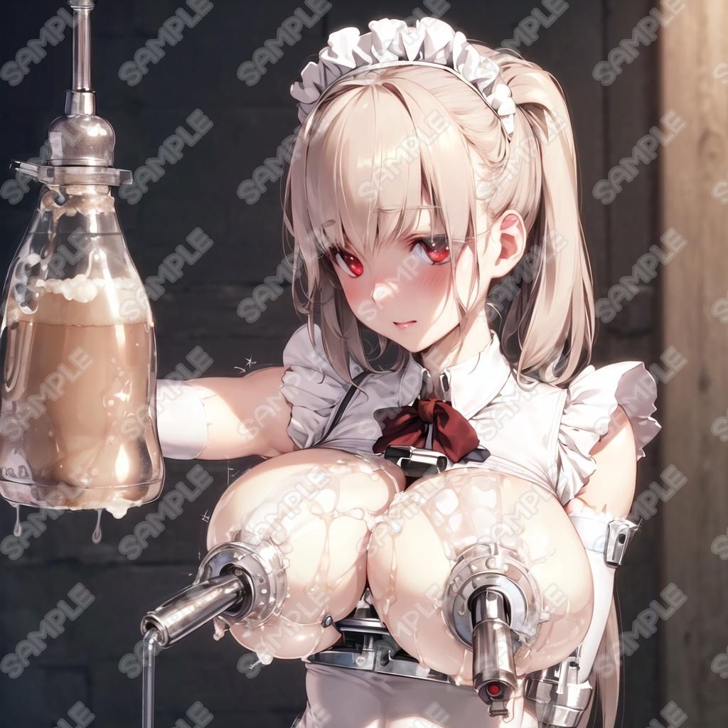 おっぱいフェチ  乳搾り工場メイド編（紫・青・緑・ほか） - サンプル画像 10