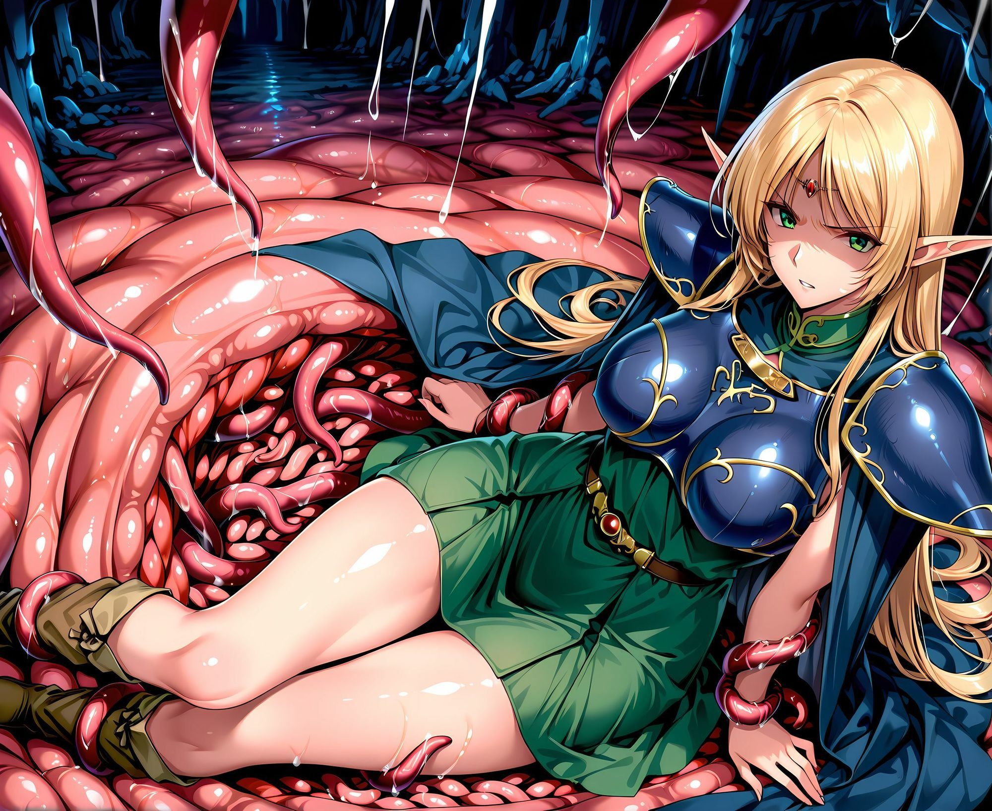 ハイエルフ洗脳丸呑み悪堕ち〜淫魔化搾精〜 - サンプル画像 3