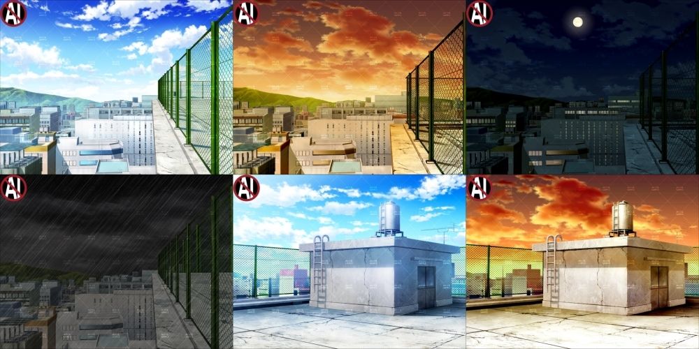 みにくる背景CG素材集『街編』part03-屋上- - サンプル画像 2