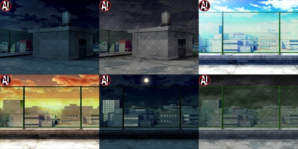 みにくる背景CG素材集『街編』part03-屋上- - サンプル画像 3