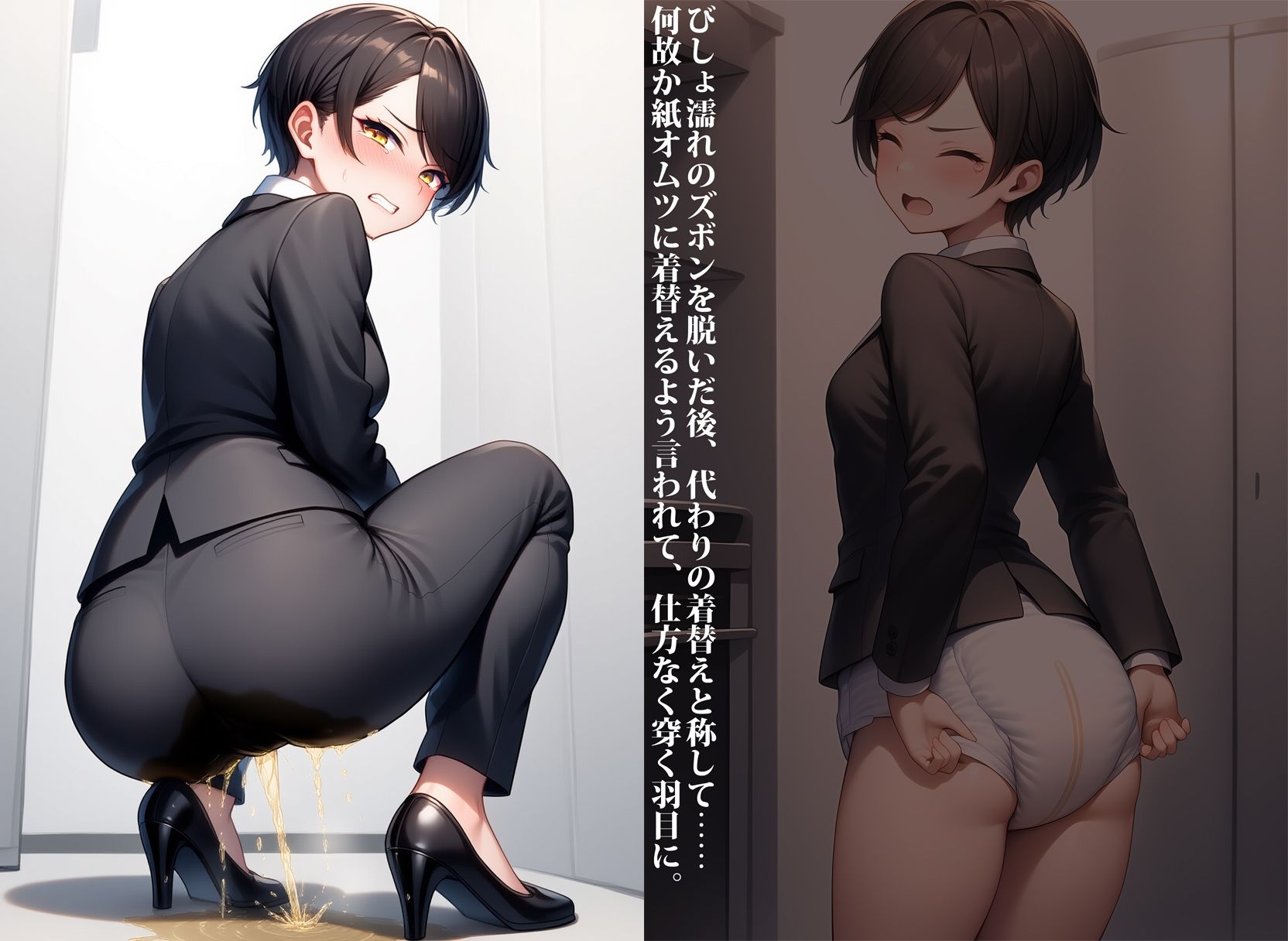 ブラック企業面接中に失禁脱糞しちゃう就活生 - サンプル画像 3