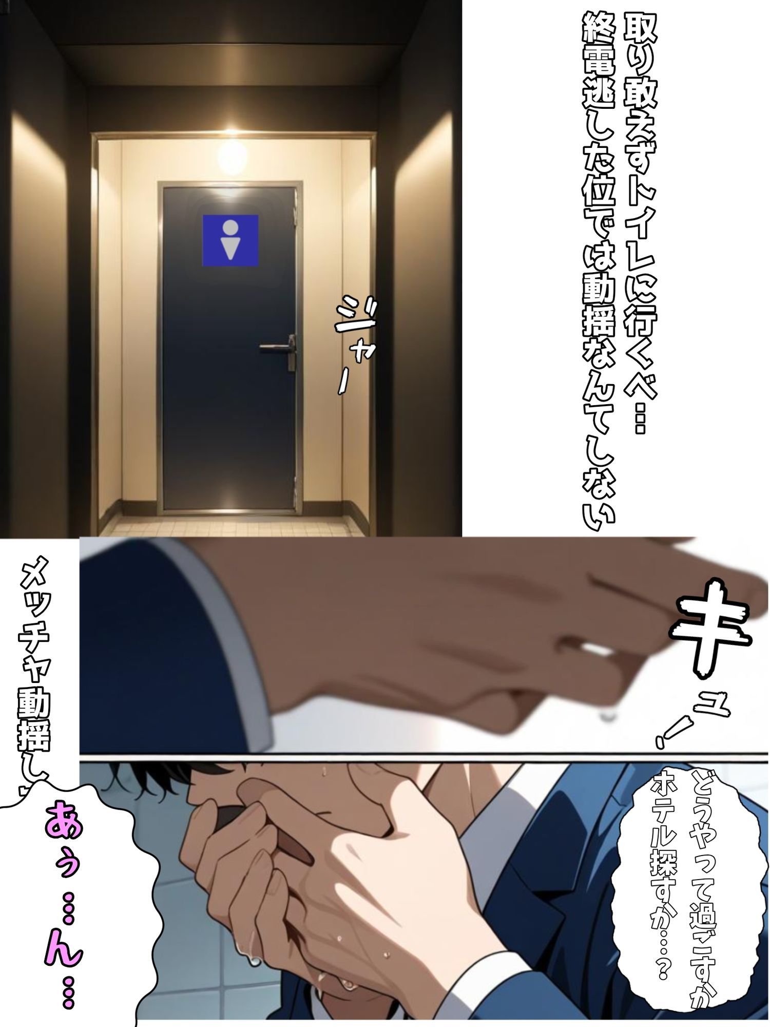 終電逃してトイレに入ったら生オ◯ホが寝ていた - サンプル画像 3