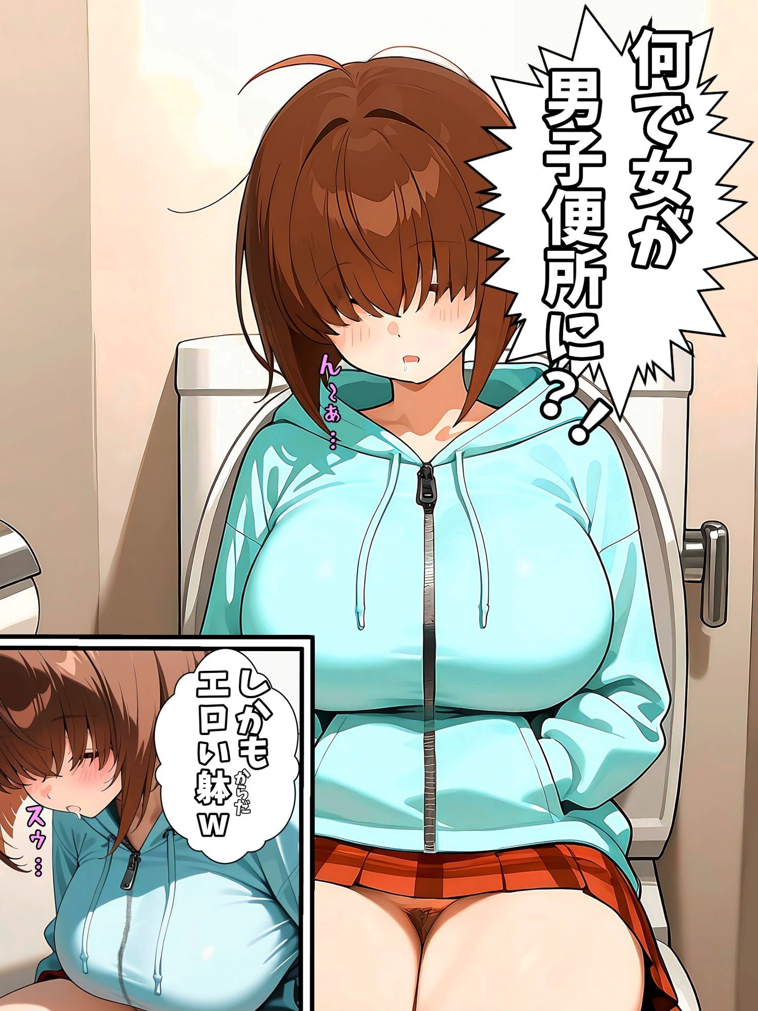 終電逃してトイレに入ったら生オ◯ホが寝ていた - サンプル画像 4