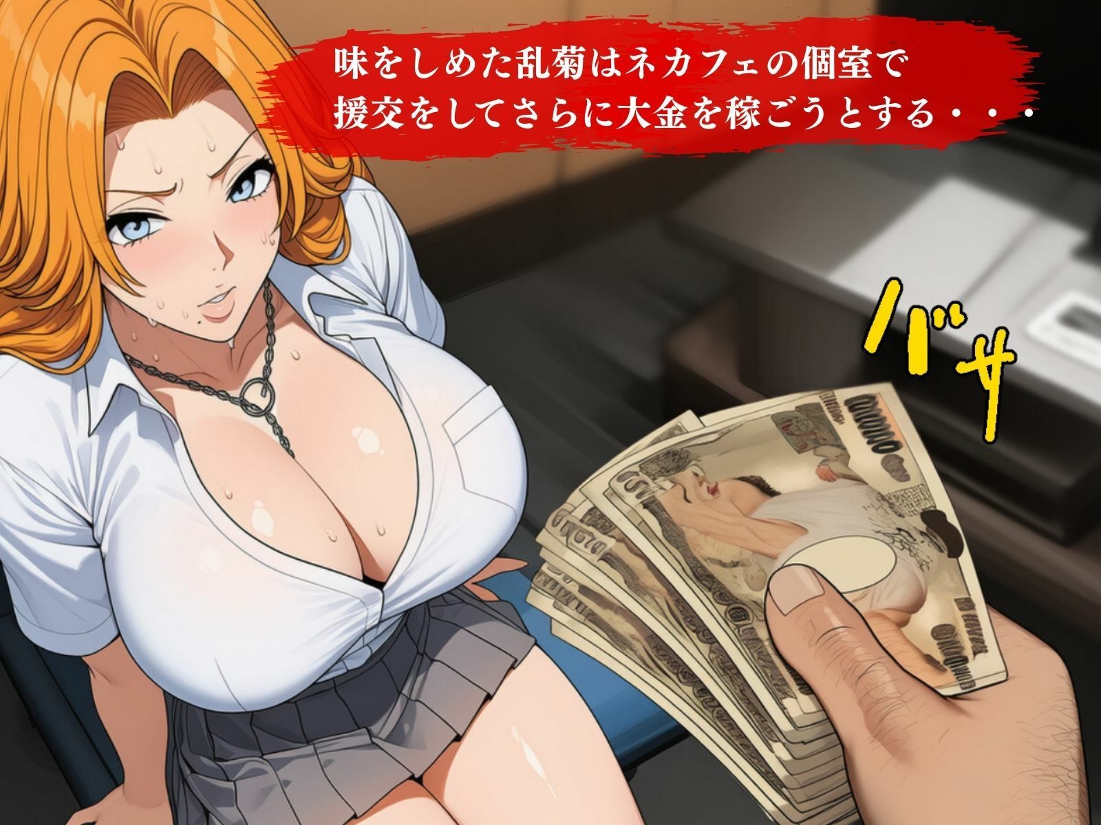 金欠爆乳JK乱菊、パパ活でおっさんのちんぽを抜きまくり精液便所になりな下がる・・・・！口もまんこも肛門も、お金のためなら捧げます！ - サンプル画像 4