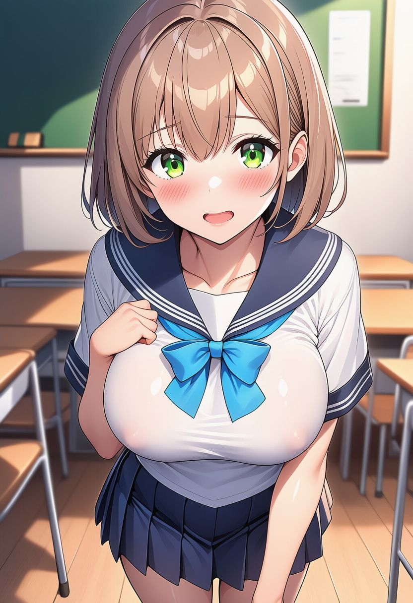 妊娠してもセーラー服でエッチしちゃう女の子 - サンプル画像 1