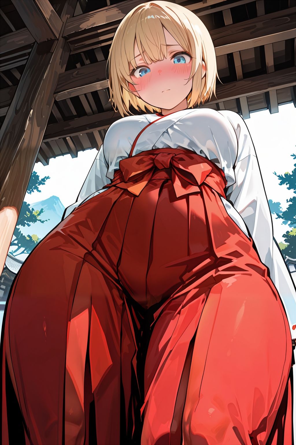 金髪ショートの巫女さん - サンプル画像 2