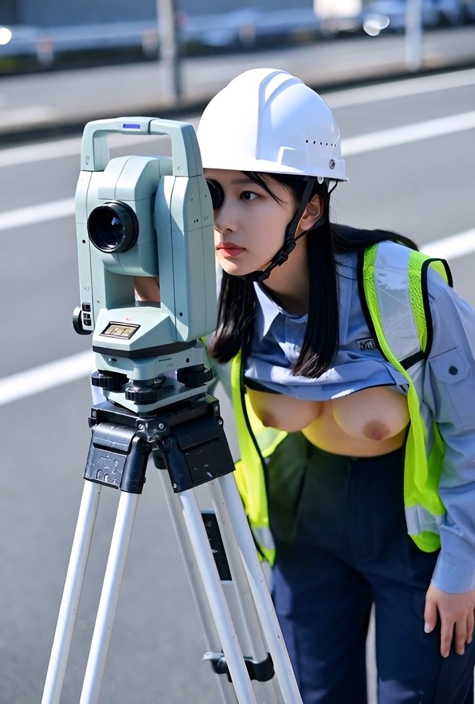 胸丸出し巨乳職業美女 vol.2〜建設作業員・自動車整備士・ハンバーガー屋店員・カジノディーラーほか〜 - サンプル画像 7