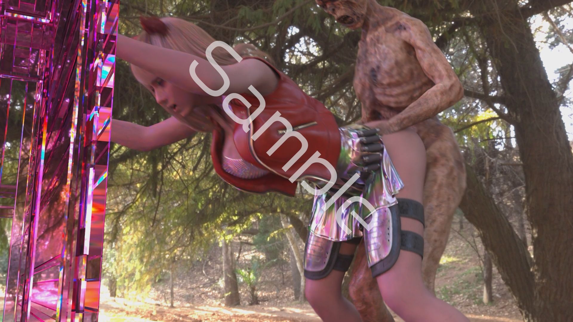 【△100】友梨が主人公のMMORPG『編隊コレクション:Re』ゲーム動画（Vol.10:ゾンビの集団によるレ○プ被害に遭ってしまう:立ちバック） - サンプル画像 1