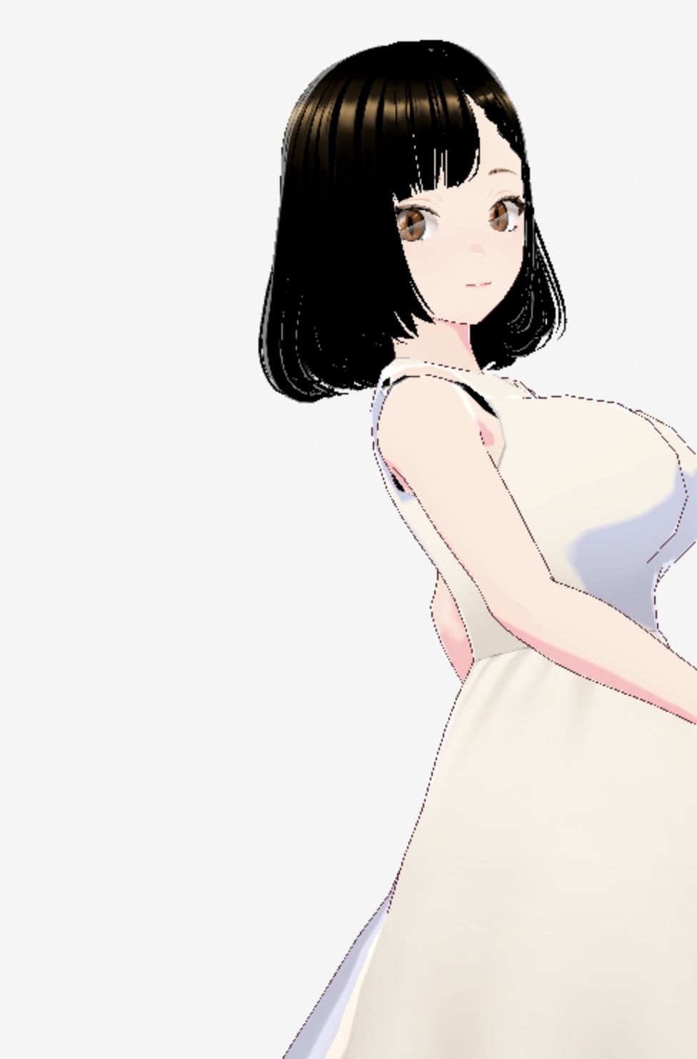 白ワンピースを着たお姉さん（セリフなし  3DCGモデル  イラスト集） - サンプル画像 1