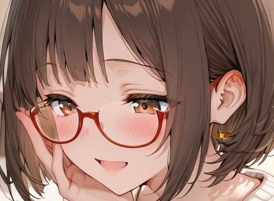 巨乳眼鏡の女の子 - サンプル画像 1