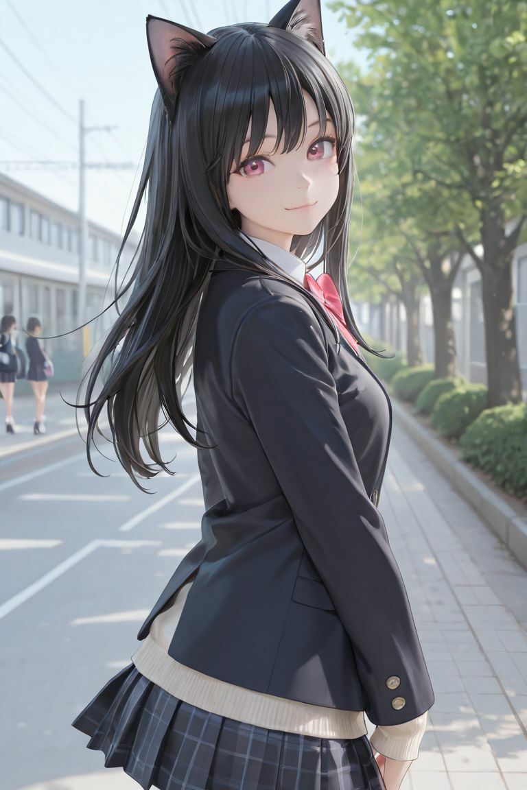 猫耳JKの通学路 - サンプル画像 1