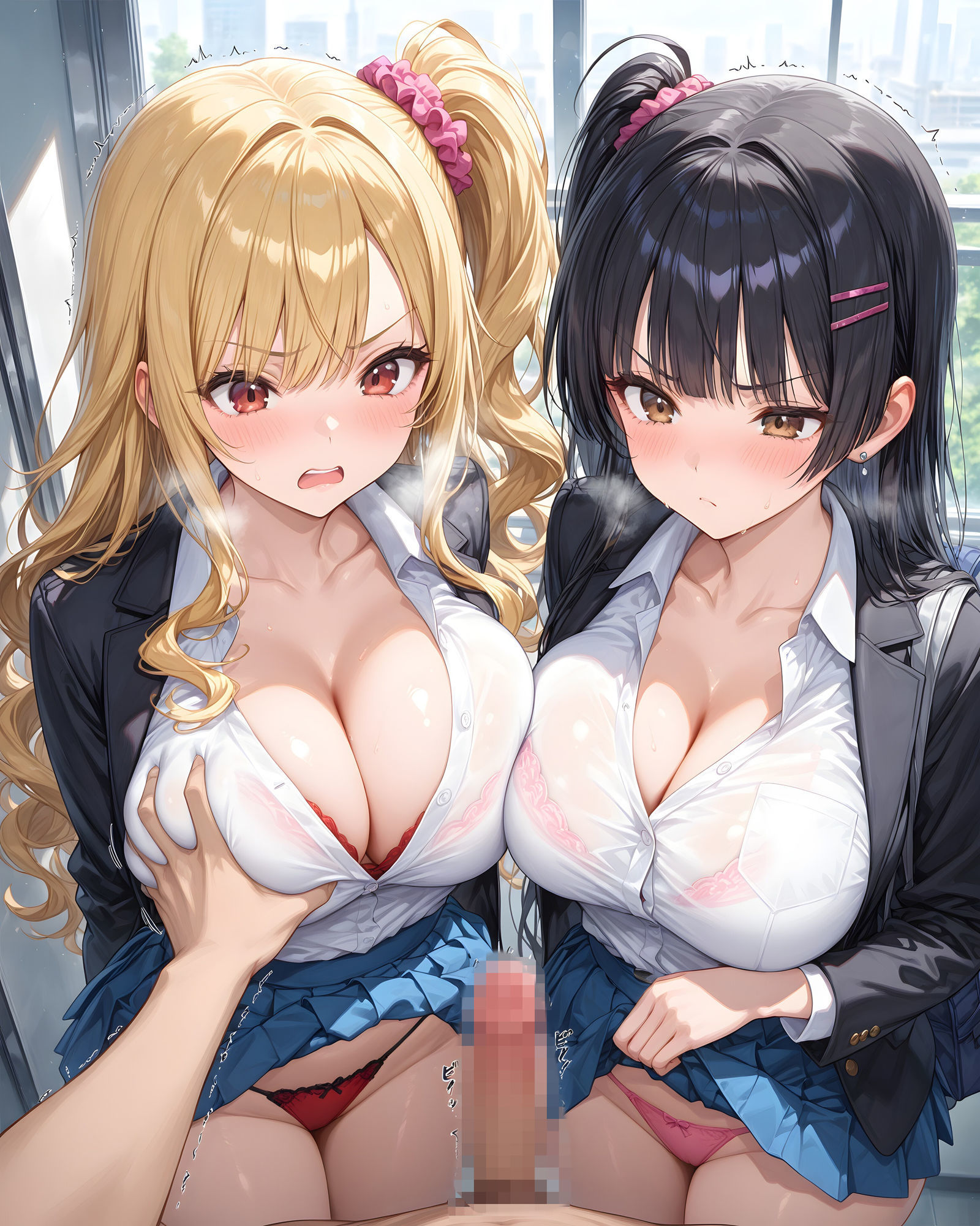 超ミニスカ女学園7〜パンツ丸見えのギャルJK達にセクハラしたり、ぶっかけたり、チ〇ポのお世話してもらうイラスト集〜 - サンプル画像 5