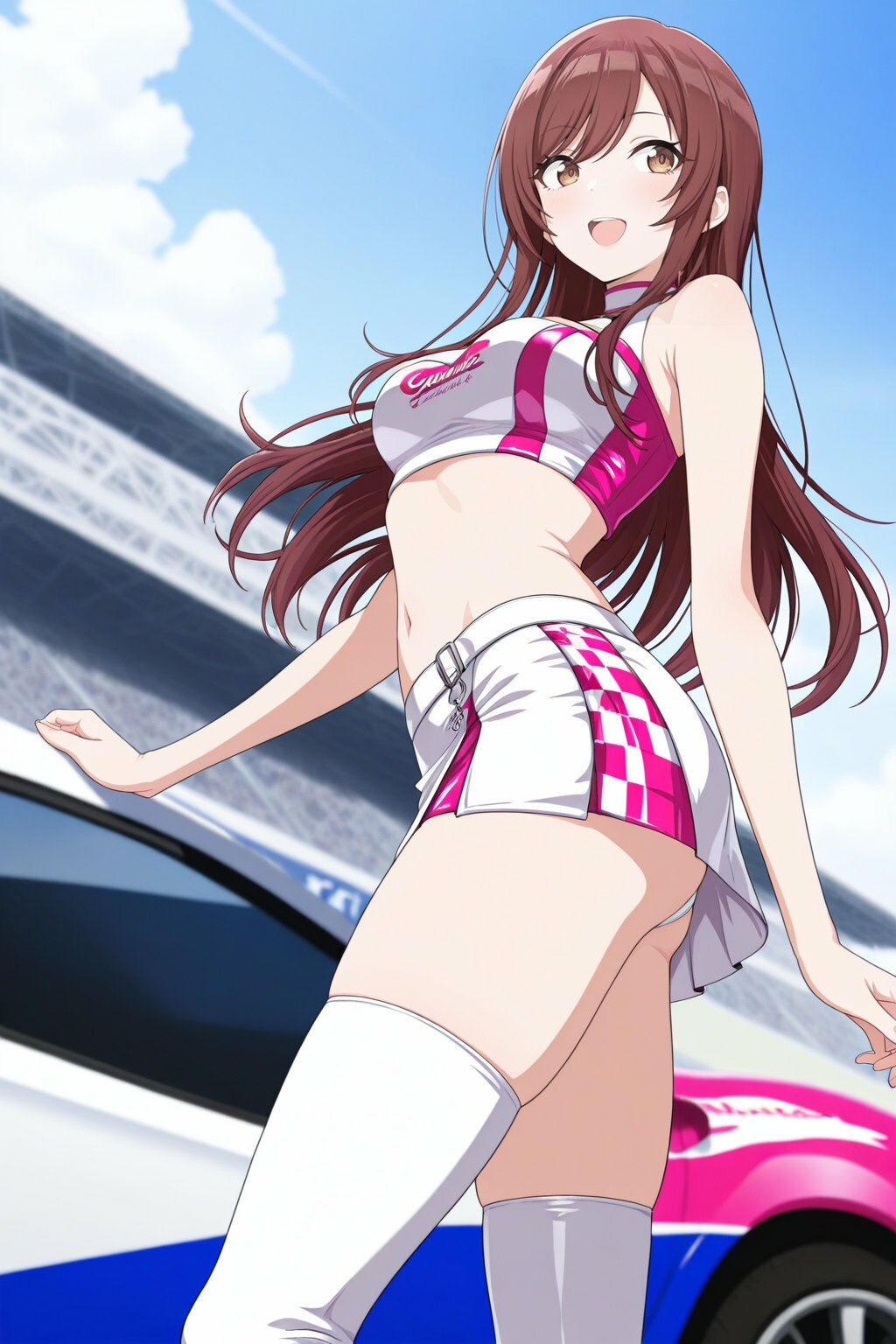 大崎●奈  レースクイーンでキモおじ強●接待 - サンプル画像 1