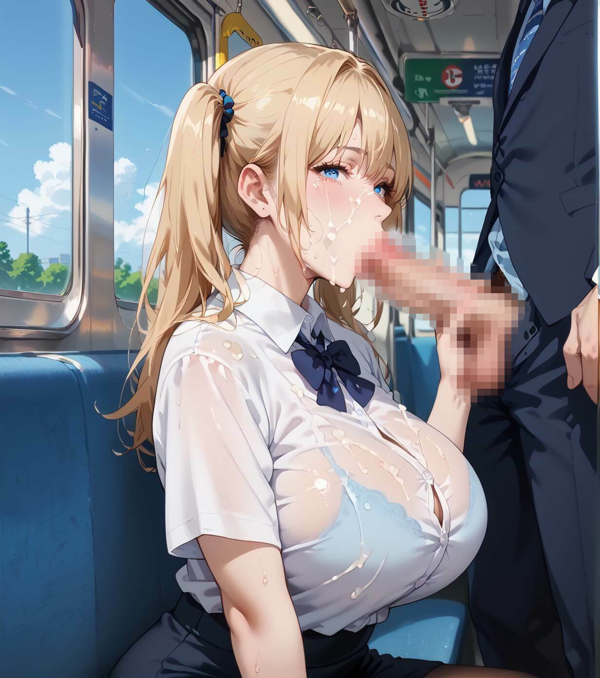 お触りOK最高電車！朝から最高お触り、ヤリまくり電車・490枚 - サンプル画像 2