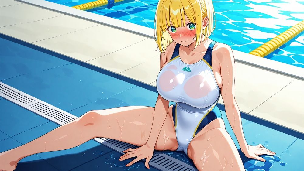 白競泳水着の爆乳姉妹が顧問と秘密のレッスン【400枚】【4K】 - サンプル画像 4