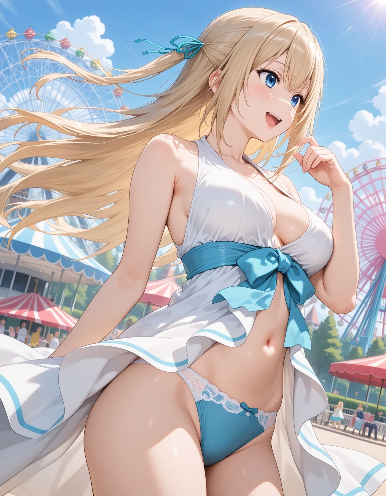 廃れた遊園地でキモ男集団に輪●された少女 - サンプル画像 1