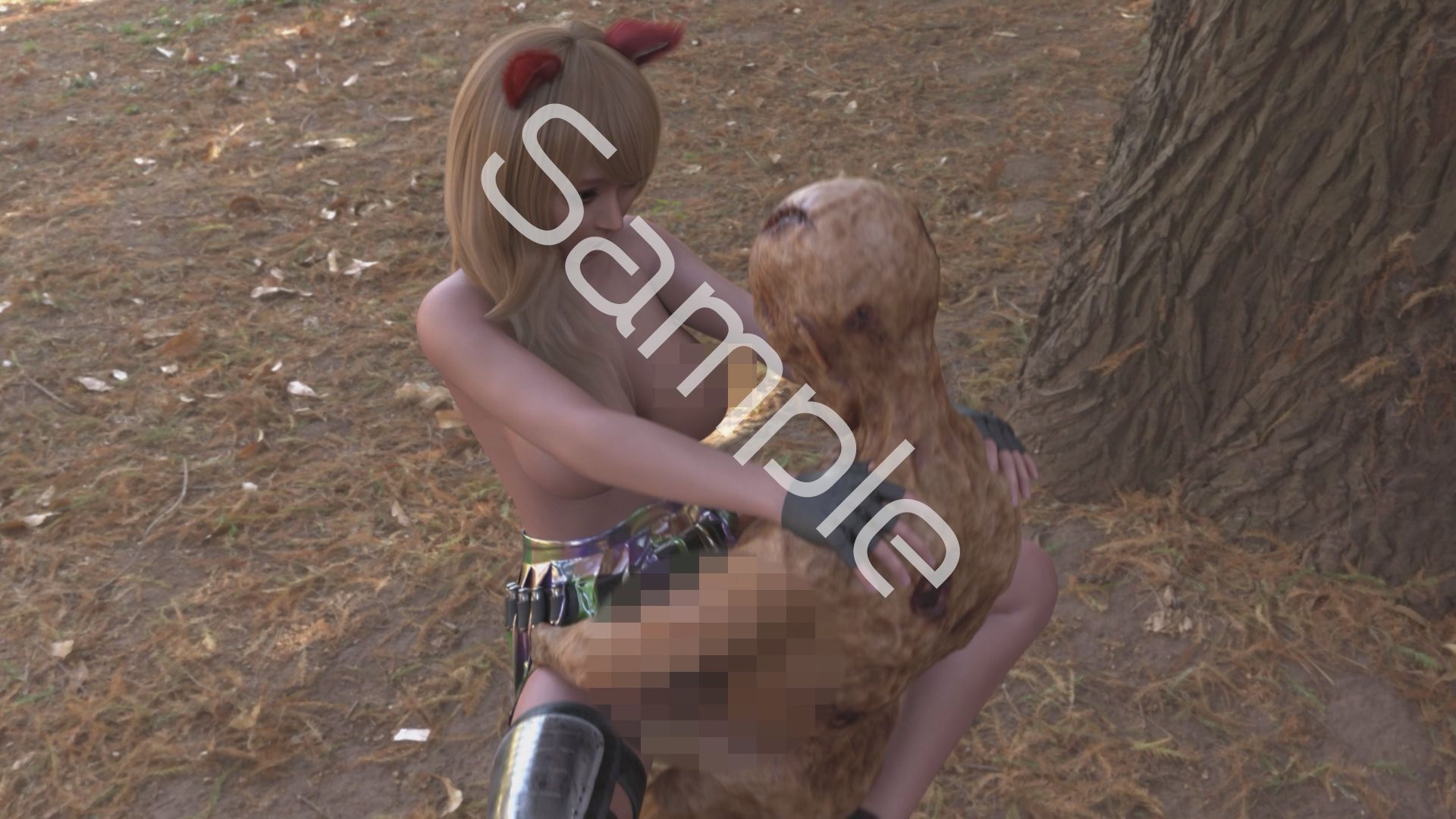 【△100】友梨が主人公のMMORPG『編隊コレクション:Re』ゲーム動画（Vol.14:ゾンビの集団によるレ○プ被害に遭ってしまう:駅弁ファックでおっぱい丸出し！） - サンプル画像 4