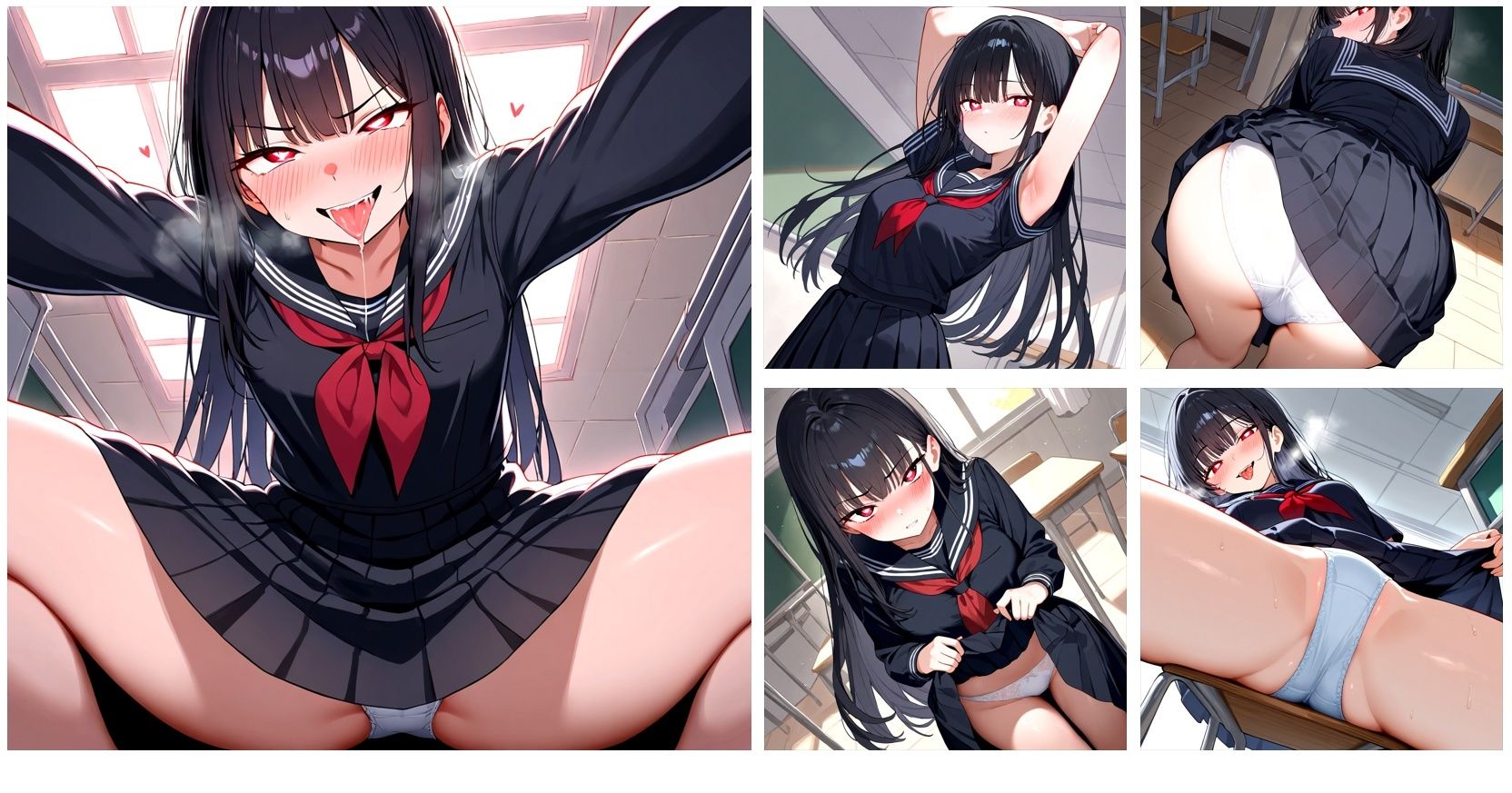 等価交換？パンツを見せる代わりにち●ちんしゃぶらせてもらうCG集 - サンプル画像 7