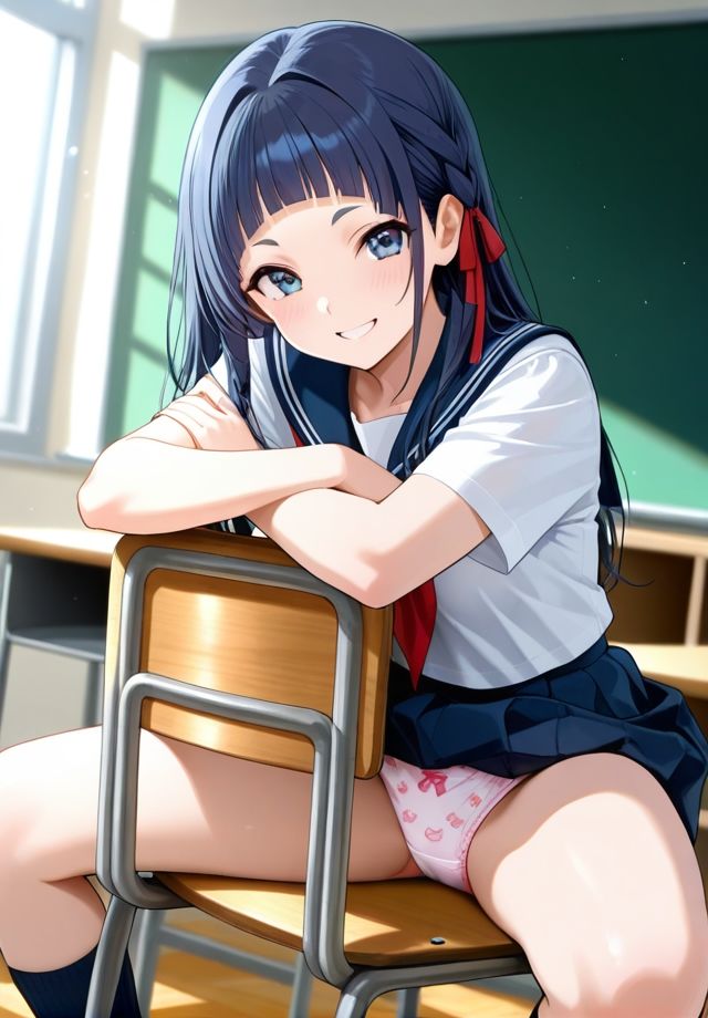 クラスの女子は椅子の座り方が横着過ぎる - サンプル画像 1