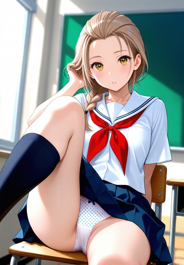 クラスの女子は椅子の座り方が横着過ぎる - サンプル画像 4