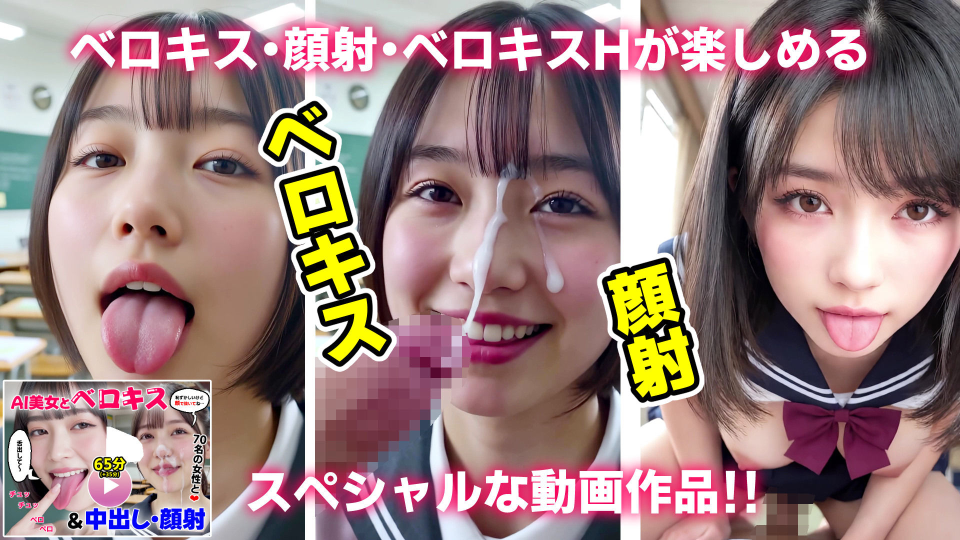 【動画＋写真集】女子校生7作品セット 4時間46分833枚 〜ベロキス顔射おしっこ種付けプレス〜 - サンプル画像 7