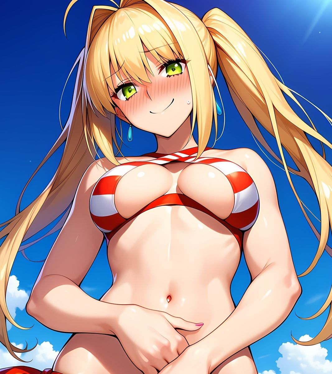 水着ネロちゃんのえっちなAIイラスト集 - サンプル画像 1