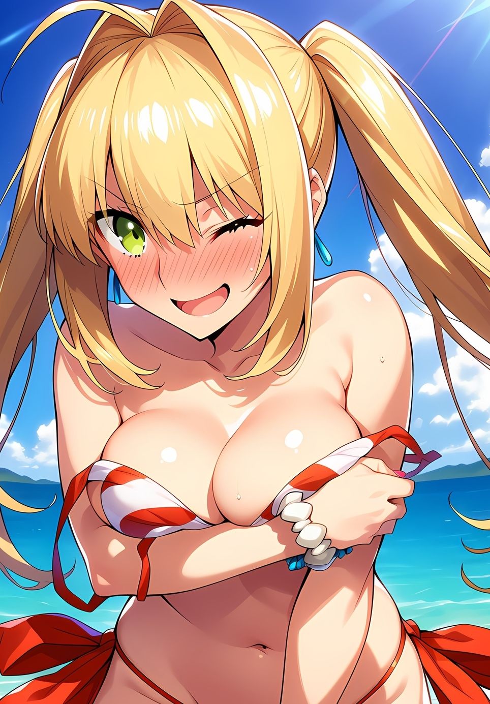 水着ネロちゃんのえっちなAIイラスト集 - サンプル画像 3