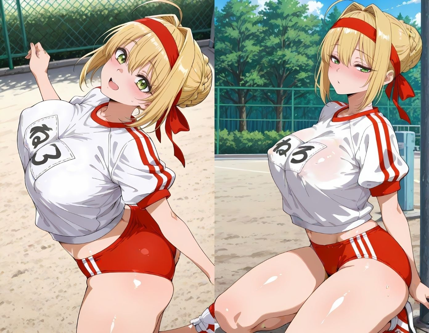 嫁◯と体操服でイチャコスエッチ - サンプル画像 6