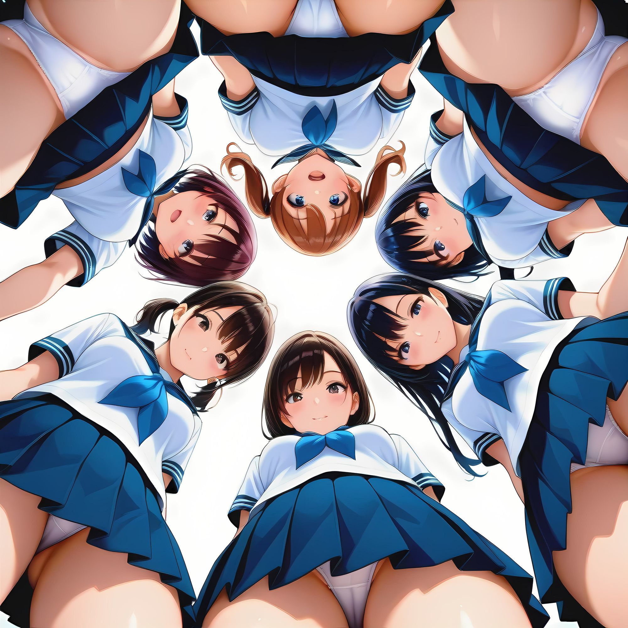 AIイラストフェティシズム『ハーレムパンチラ』 - サンプル画像 1