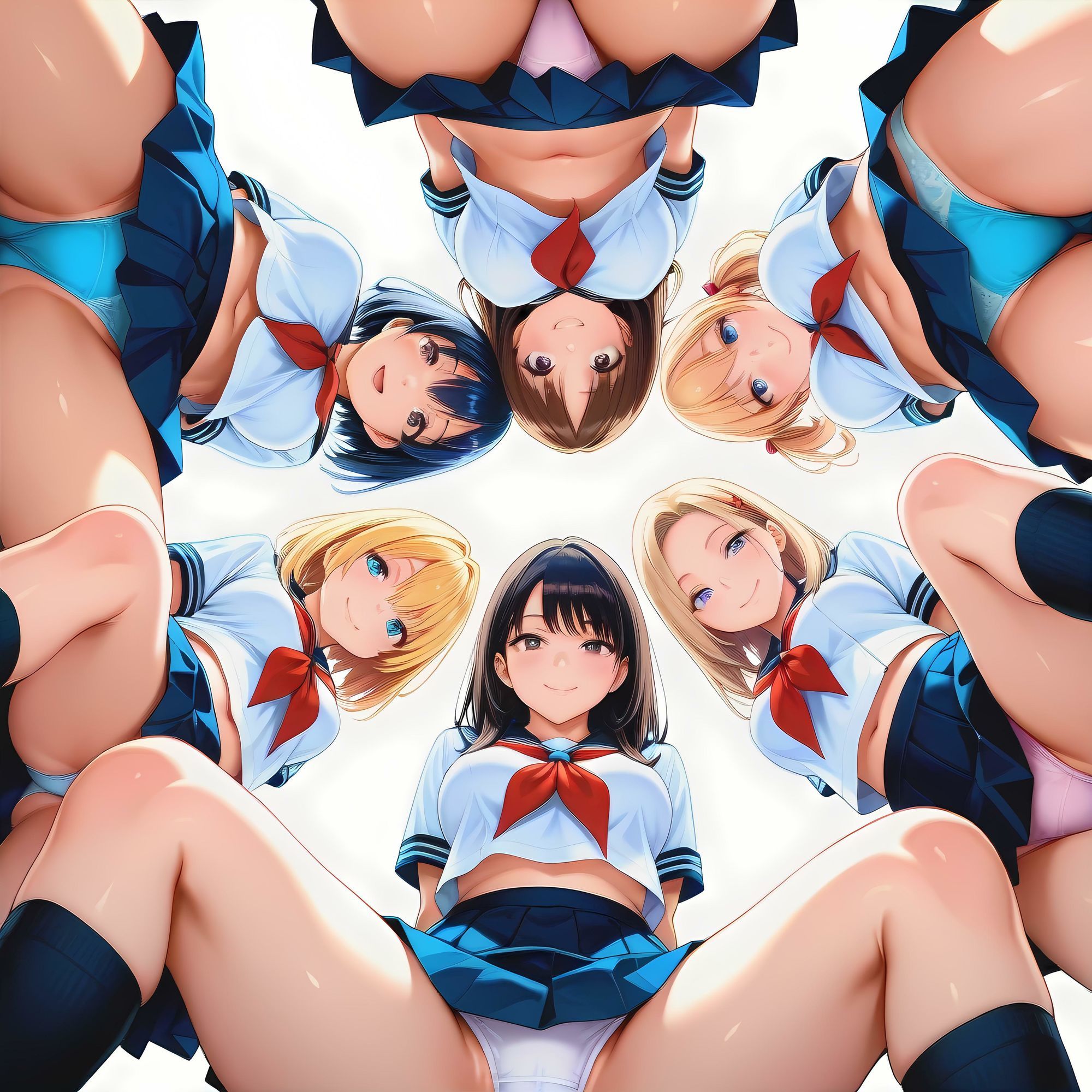 AIイラストフェティシズム『ハーレムパンチラ』 - サンプル画像 4