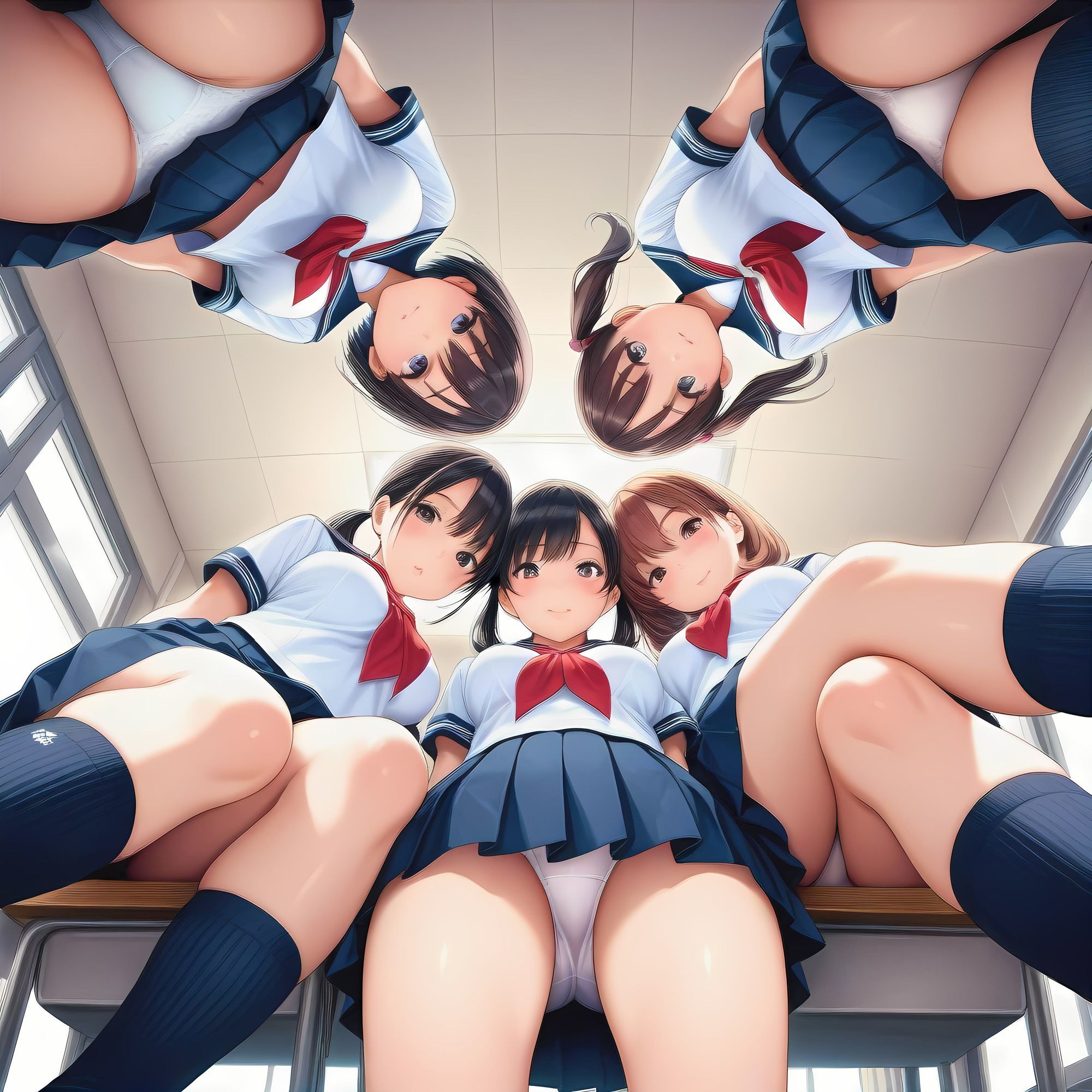 AIイラストフェティシズム『ハーレムパンチラ』 - サンプル画像 7