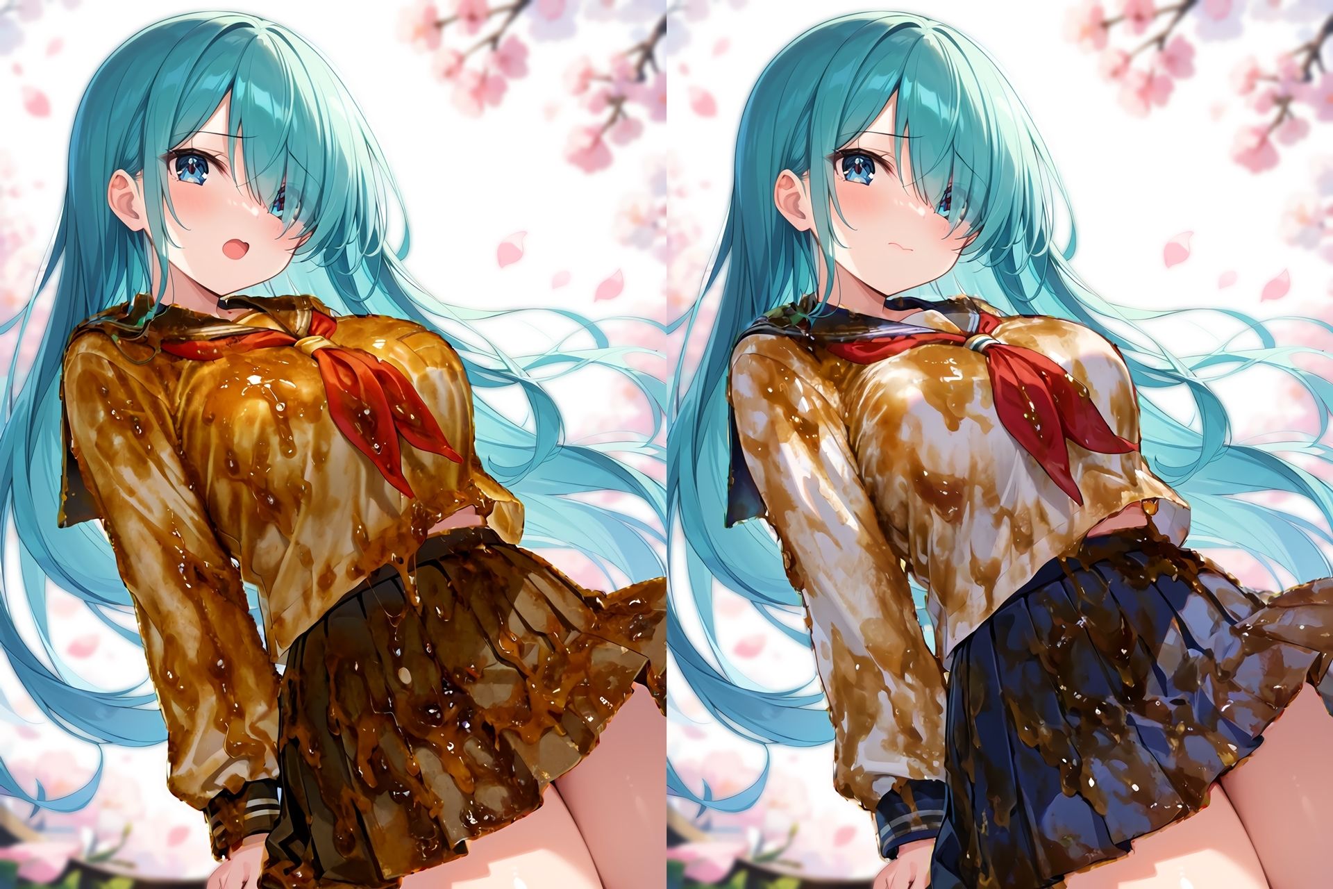 セーラー服ぶっかけ無洗浄CG集 - サンプル画像 2